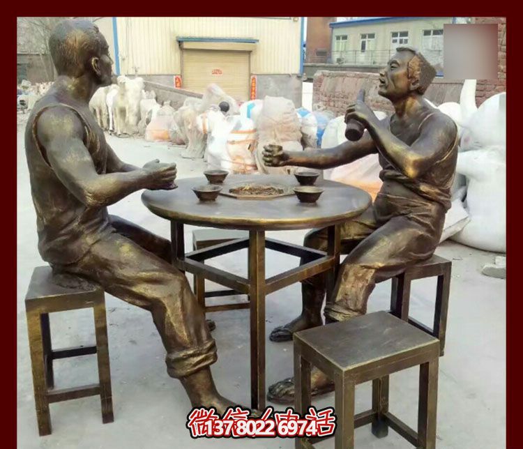 傳承文化，融入雕塑，銅雕人物給你一個古典的庭院別墅