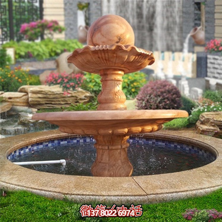 歐式紅色風水球裝飾，營造美麗晚霞氣息