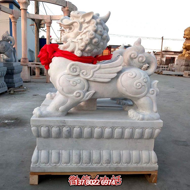 精美獨角獸石雕鎮宅招財裝飾擺件