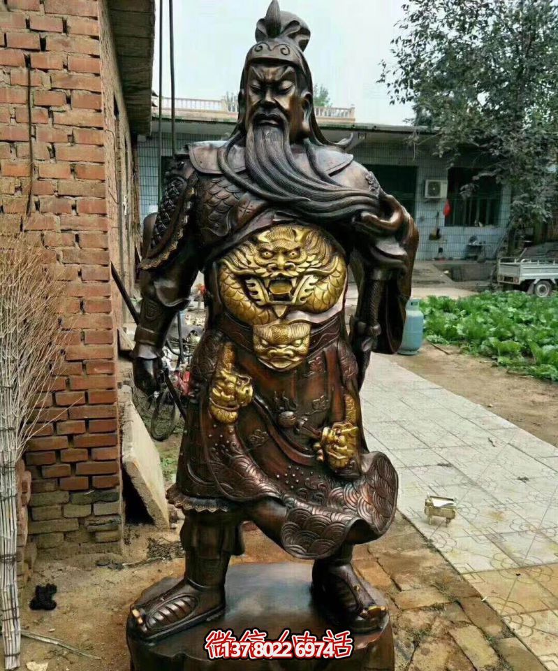 關(guān)公銅雕，大型景區(qū)寺廟開業(yè)招財(cái)供奉雕塑