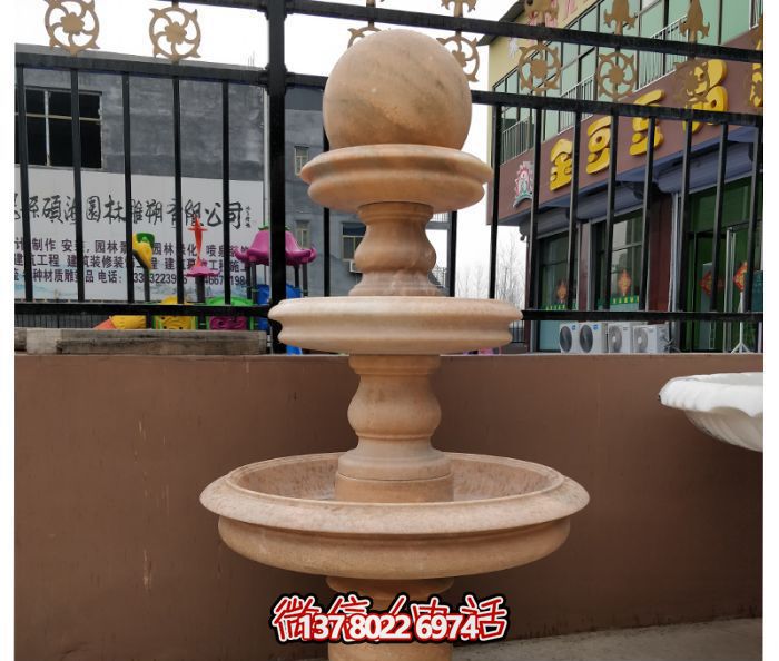 自然之美，多層風(fēng)水球石雕晚霞紅別墅