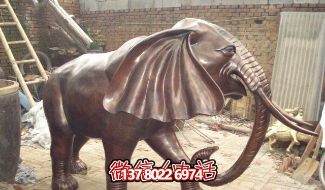 創(chuàng)意仿銅大象雕塑，美化環(huán)境景觀