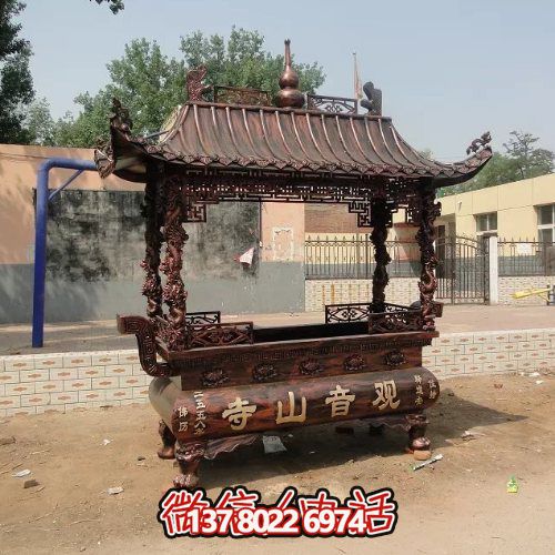 傳統中式香爐宗教雕塑，祈福上香