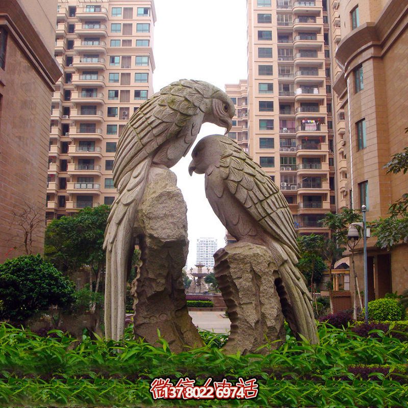 品質高端的別墅石頭鸚鵡雕塑