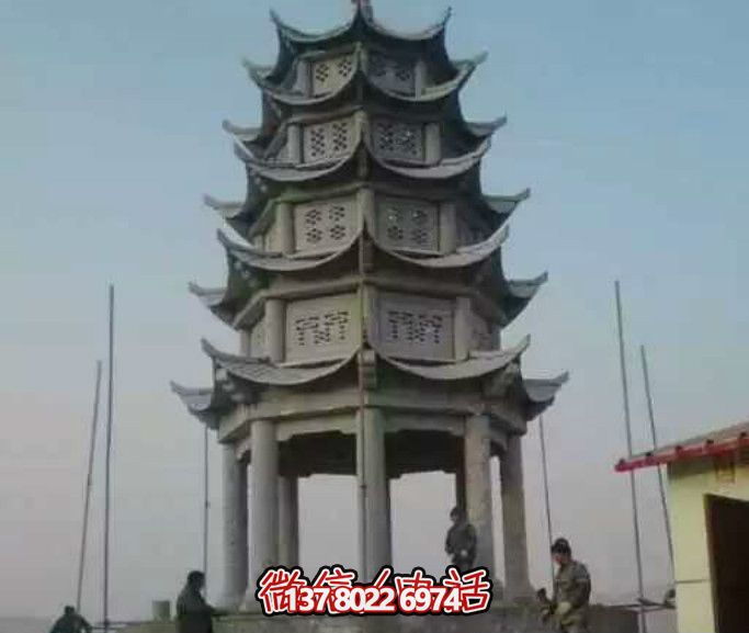 多層青石仿古塔涼亭，為你的寺院增添神秘氣息