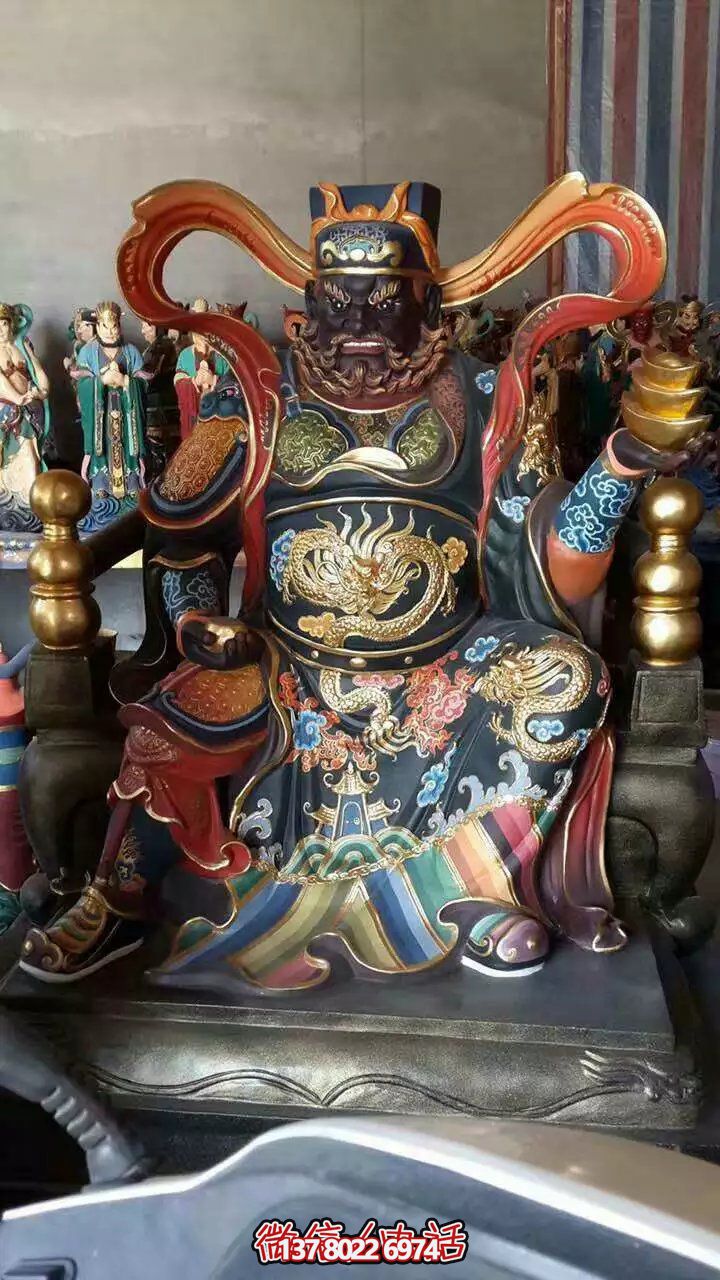 財(cái)神武趙公明彩繪樹脂大型雕塑