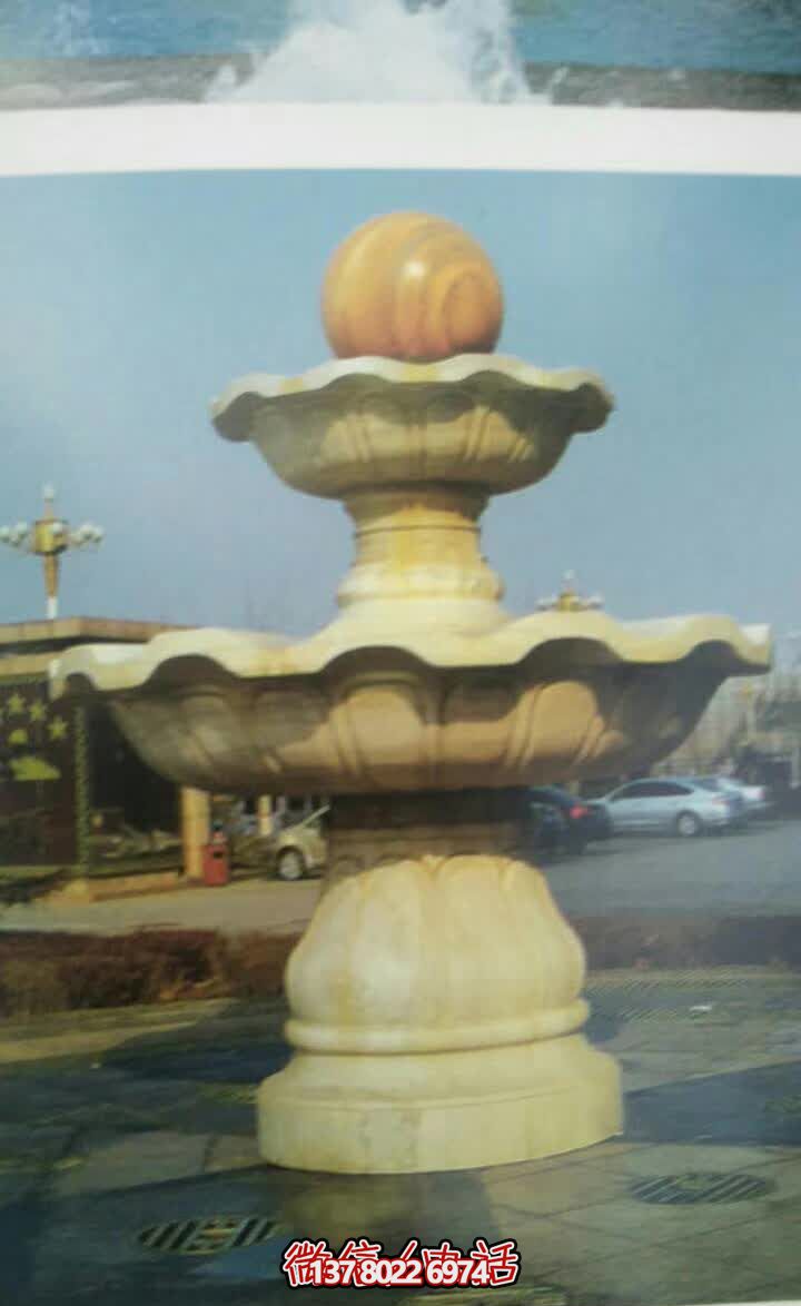 大理石雙層風水球噴泉，為景觀公園添彩雕塑