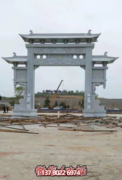 大理石大型牌坊，精美的戶外石雕藝術品