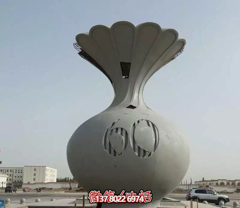 不銹鋼創意花籃雕塑 不銹鋼創意花籃雕塑