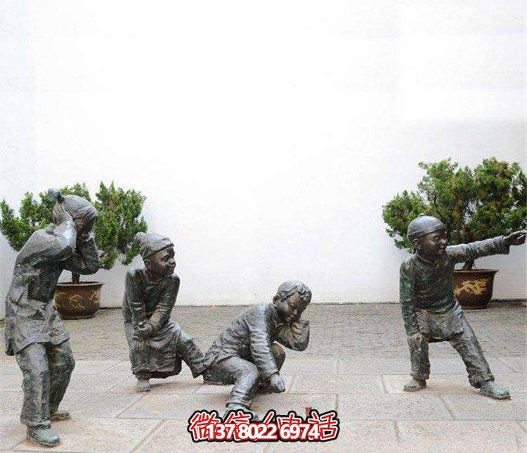 庭院放鞭炮的小孩小品銅雕兒童雕塑 庭院放鞭炮的小孩小品銅雕兒童雕塑