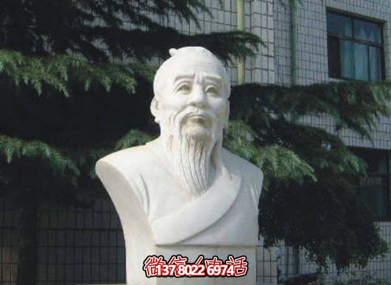 大理石扁鵲頭像石雕醫(yī)學(xué)院扁鵲雕塑