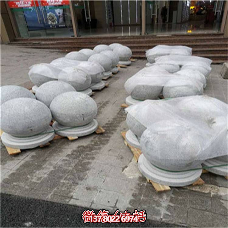 花崗巖芝麻白廣場道路交通擋車擋路阻車圓球、景觀石