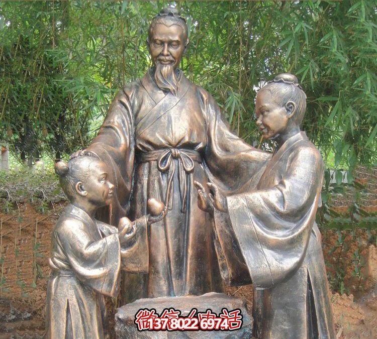 戶外公園銅雕寓言故事孔融讓梨雕塑 戶外公園銅雕寓言故事孔融讓梨雕塑