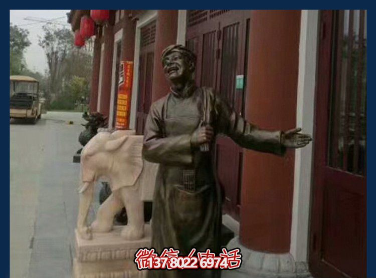 景區(qū)廣場酒店迎賓店小二人物玻璃鋼雕塑 景區(qū)廣場酒店迎賓店小二人物玻璃鋼雕塑