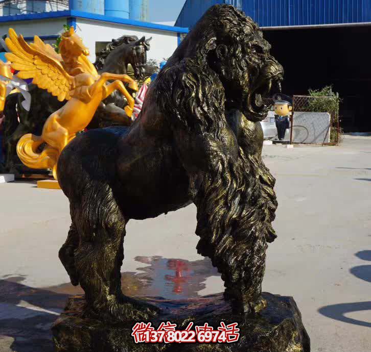 景區創意抽象玻璃鋼兇猛的猩猩雕塑 景區創意抽象玻璃鋼兇猛的猩猩雕塑