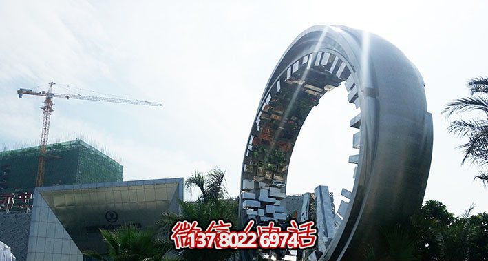 公園創意不銹鋼齒輪圓環雕塑 公園創意不銹鋼齒輪圓環雕塑