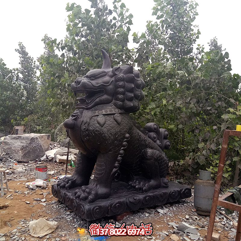 公園擺放的坐著的玻璃鋼噴漆獬豸雕塑 公園擺放的坐著的玻璃鋼噴漆獬豸雕塑