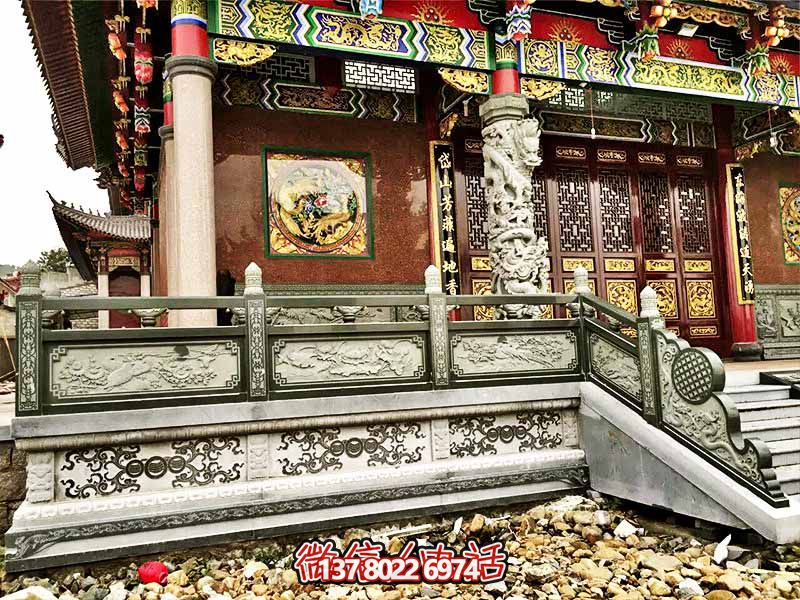 寺院大殿臺階青石古建筑雕刻防護欄桿 寺院大殿臺階青石古建筑雕刻防護欄桿